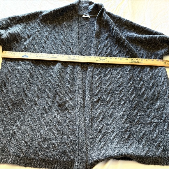 J. Jill Cable Knit Open Cardigan Gray Alpaca Blend | Estimated 2X | Oversized - Picture 7 of 8